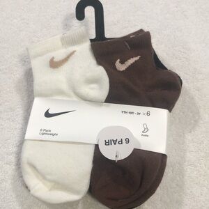 Nike Tan and Brown Athletic Socks